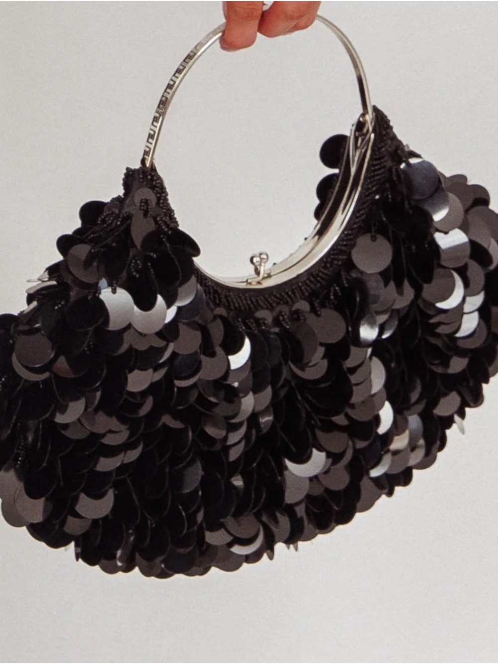 Black Sequined Evening Bag